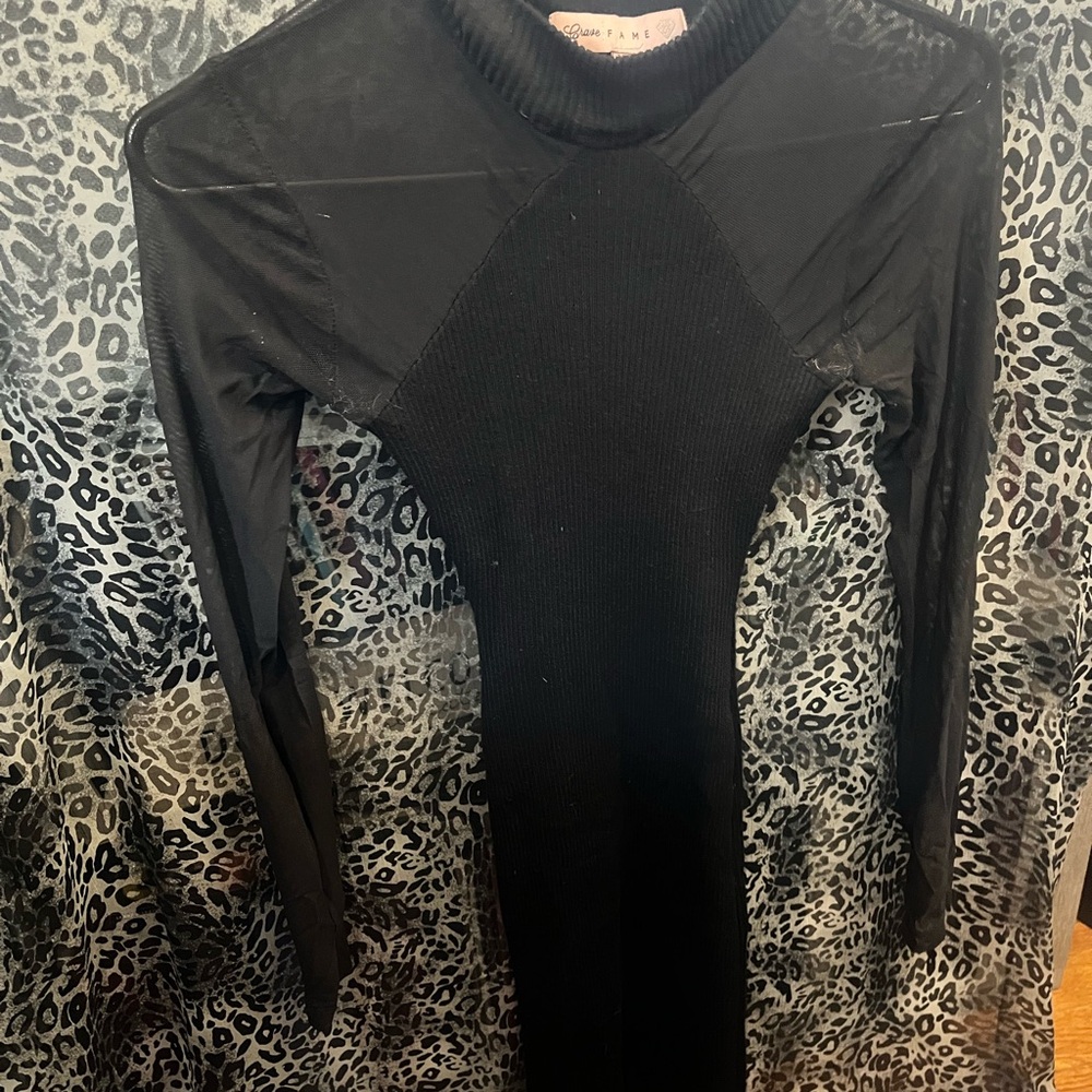 Long Sleeve Black Slim Fit Women's Dress